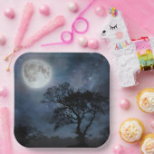 星空の満月 ペーパープレート (パーティー)