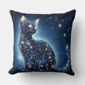 星空の猫のスローピロー – スターリーナイト クッション (正面)