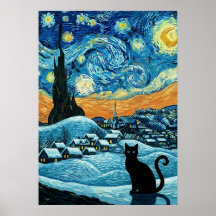 星空の猫 ヴァンゴッホ 星空にインスパイアされた