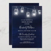 星空の空のメイスン結婚ズブライダルシャワー 招待状 (正面/裏面)