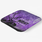 星空の紫のゴス墓地フルムーン ペーパープレート (傾斜あり)