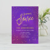 星空の紫色の水の色の夏の緑 招待状 (スタンド正面)