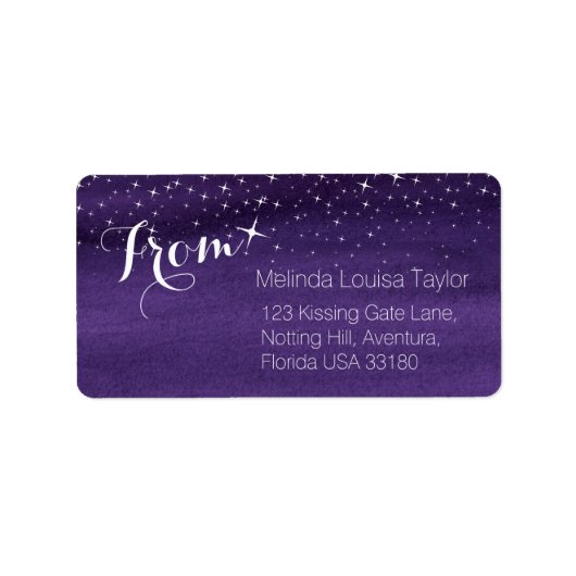 星空の結婚差出人住所ラベルから ラベル (正面)