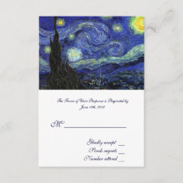 星空の結婚式承諾カード RSVP