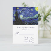 星空の結婚式承諾カード RSVP (スタンド正面)