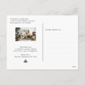 星空の緑の雪3写真メリークリスマス シーズンポストカード (裏面)