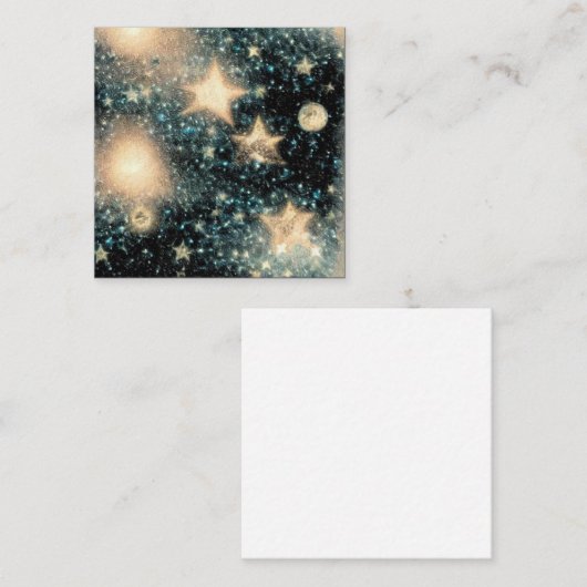 星空の背グランジ景 スクエア名刺 (正面/裏面)