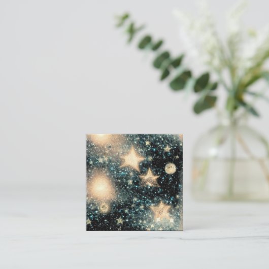 星空の背グランジ景 スクエア名刺 (スタンド正面)