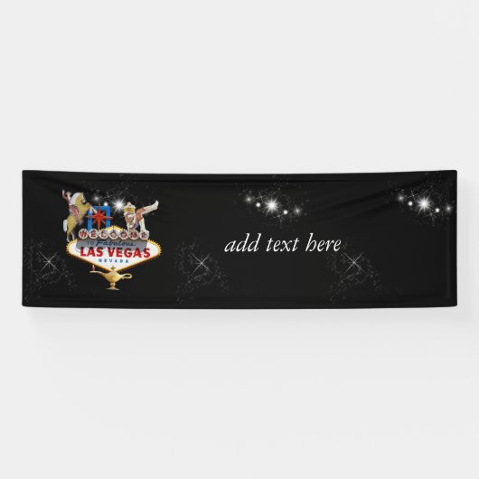 星空の背景にラスベガス ウェルカム サイン 横断幕 (横)