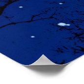 星空の背景に木々。木々は近く ポスター (角)