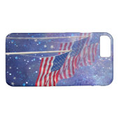 星空の背景を持つ3つのフラグApple iPhone 7ケース Case-Mate iPhoneケース (裏面(横))