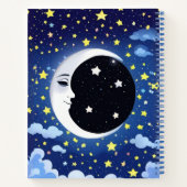 星空の背景日誌の月の中の男 ノートブック (裏面)