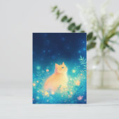 星空の草原のオレンジの子猫 ポストカード (スタンド正面)