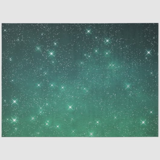 星空の薄明るい夜空グリーン 薄葉紙 (正面)