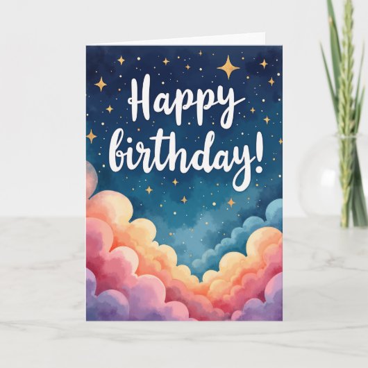 星空の誕生日の夜のカード カード (正面)