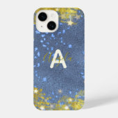星空の輝く青と金ゴールドモダングーム iPhoneケース (裏面)
