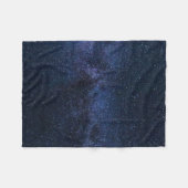 星空の銀河宇宙の深い青 フリースブランケット (正面(横))