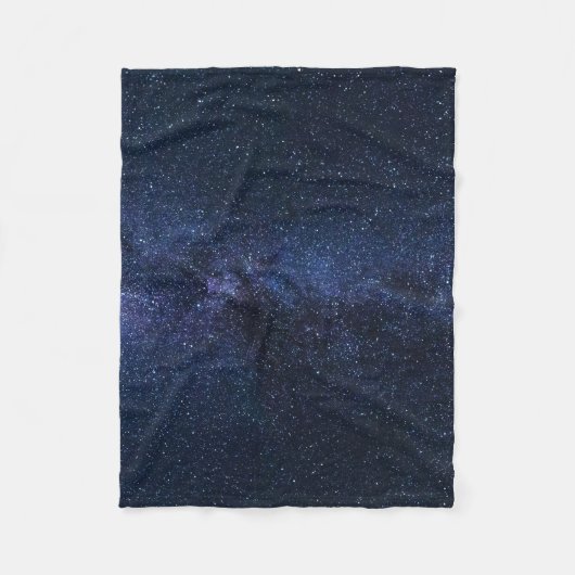 星空の銀河宇宙の深い青 フリースブランケット (正面)