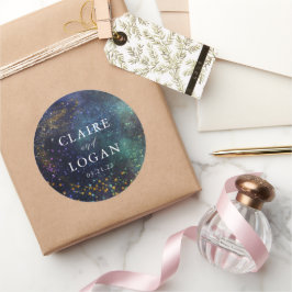 星空の銀河 ウェディングステッカー ラウンドシール