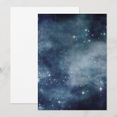星空の銀河、深い青い霧の天体 サンキューカード (正面/裏面)