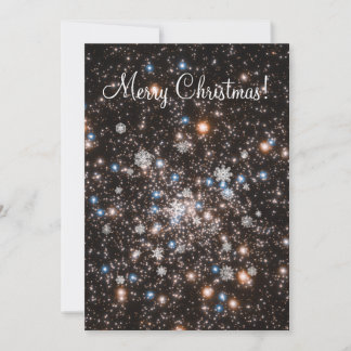 星空の雪のカスタマイズ可能なクリスマスカード 招待状