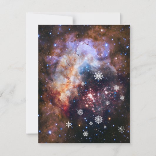 星空の雪の星雲のカスタマイズ可能なクリスマスカード (正面)