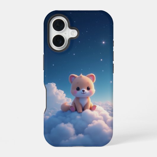 星空の雲の仔犬iPhoneケース iPhone 16ケース (裏面)