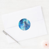 星空の青い夢ステッカー ラウンドシール (封筒)