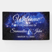 星空の青と白結婚の星 横断幕 (横)
