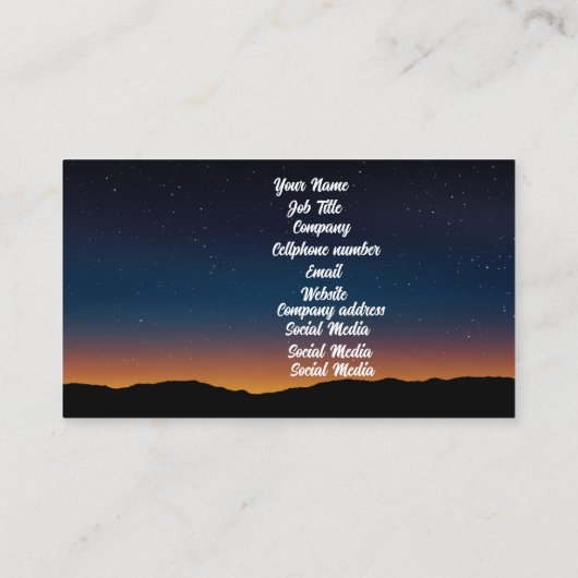 星空の風景 名刺 (裏面)