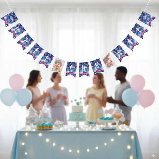 星空の養子縁組ベビーシャワー写真 バンティングフラッグ