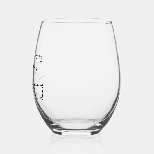 星空の魔女の輪郭 | 黒エレガント色 ステムなしワイングラス (左)