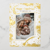 星空の魔法のメリークリスマスの写真 箔シーズンカード (正面)