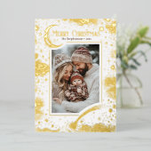 星空の魔法のメリークリスマスの写真 箔シーズンカード (立ち正面)