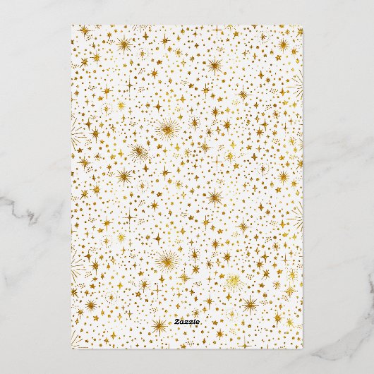 星空の魔法のメリークリスマスの写真 箔シーズンカード (裏面)