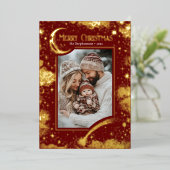 星空の魔法のメリークリスマスの写真 箔シーズンカード (立ち正面)