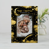 星空の魔法のメリークリスマスの写真 箔シーズンカード (立ち正面)