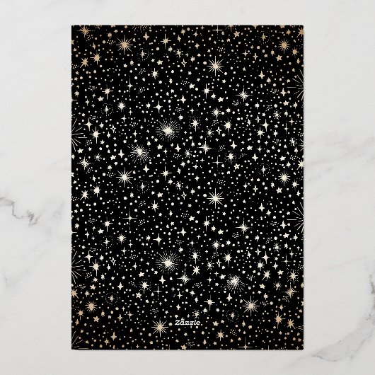 星空の魔法のメリークリスマスの写真 箔シーズンカード (裏面)