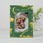 星空の魔法のメリークリスマスの写真 箔シーズンカード (立ち正面)