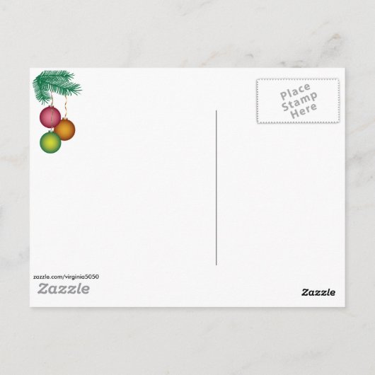 星空の黄金のパターンでのメリークリスマスの挨拶 ポストカード (裏面)