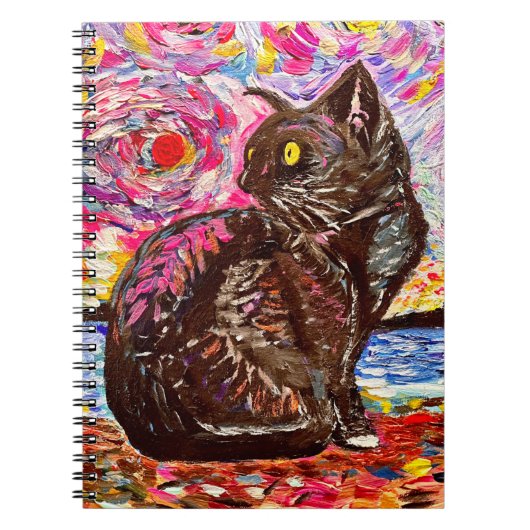 星空の黒猫ノート ノートブック (正面)