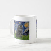 星空の黒猫 ペルシャ猫 コーヒーマグカップ (正面左)