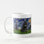星空の黒猫 ペルシャ猫 コーヒーマグカップ (左)