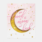 星空は月とバックピンクの水色に愛された フリースブランケット (正面)