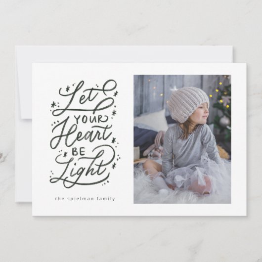 星空をイメージした手書き文字のホリデーカード（写真裏3枚付き） シーズンカード (正面)
