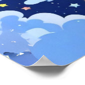 星空を背景にした月の中の男 ポスター (角)
