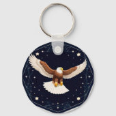 星空を背景に飛ぶ鷲 キーホルダー (裏面)