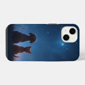 星空を見つめる子犬と子猫のiPhoneケース iPhoneケース (裏面横)