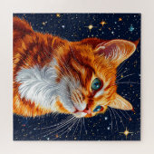 星空を見つめる猫 ジグソーパズル (横)