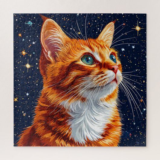 星空を見つめる猫 ジグソーパズル (縦)